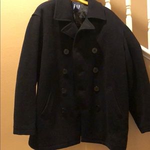 Men’s navy blue peacoat